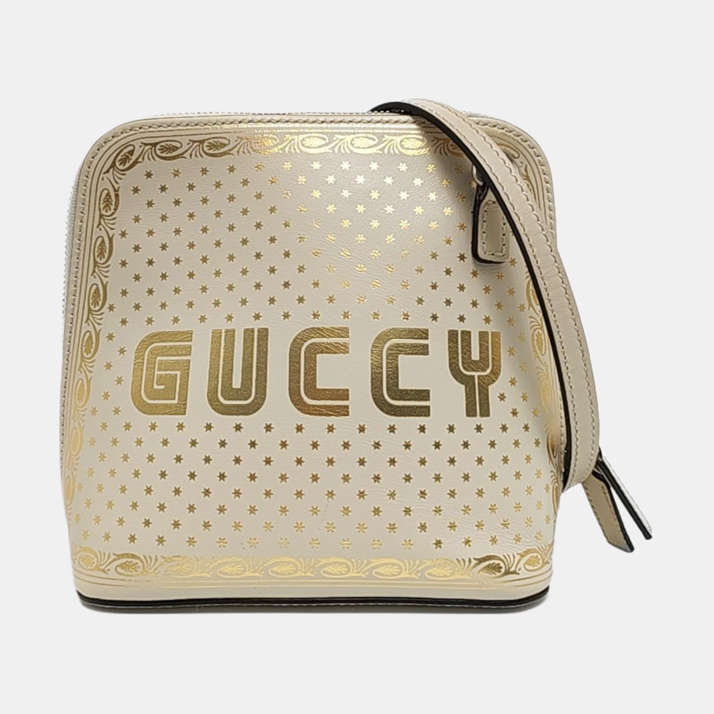 GUCCI Gucci x Sega mini White Cowhide Printed Single Shoulder Bag Crossbody Bag Silver Hardware Removable shoulder strap-(SKU)-956051089