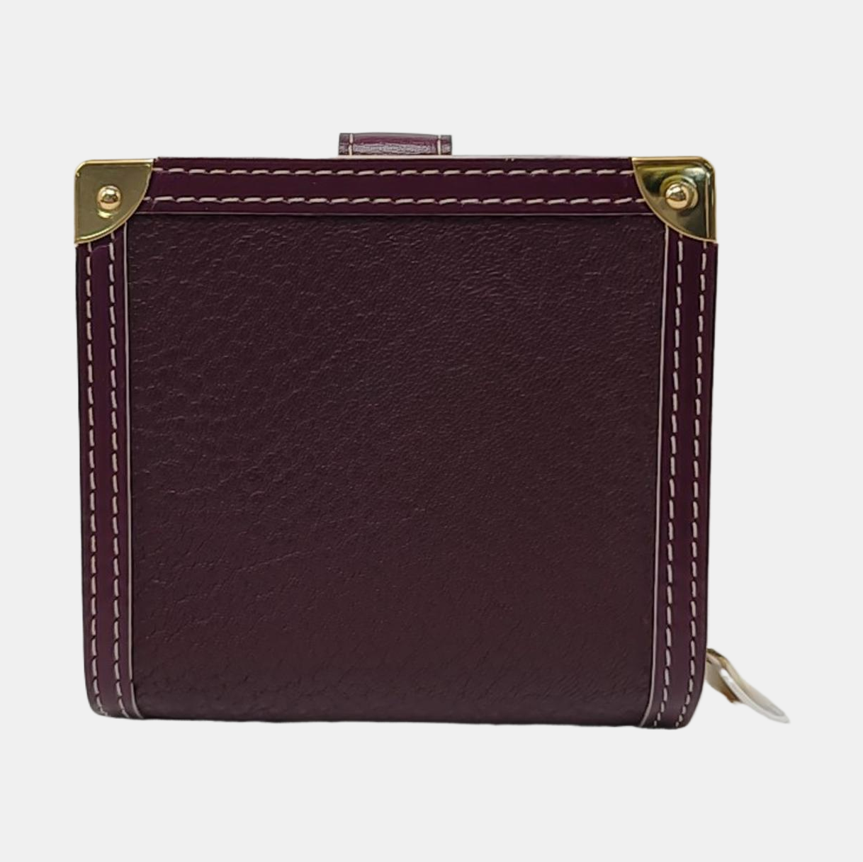 LOUIS VUITTON INTERNATIONAL Burgundy Lamb Leather Wallet Golden hardware-(SKU)-956129295