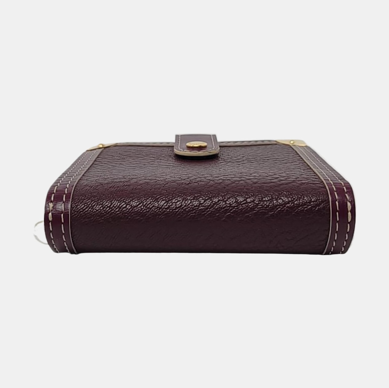 LOUIS VUITTON INTERNATIONAL Burgundy Lamb Leather Wallet Golden hardware-(SKU)-956129295