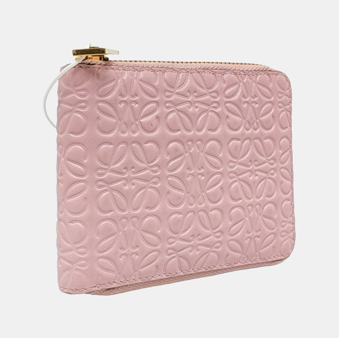LOEWE Pink Cowhide Embossed Vintage Wallet Golden hardware-(SKU)-956396873