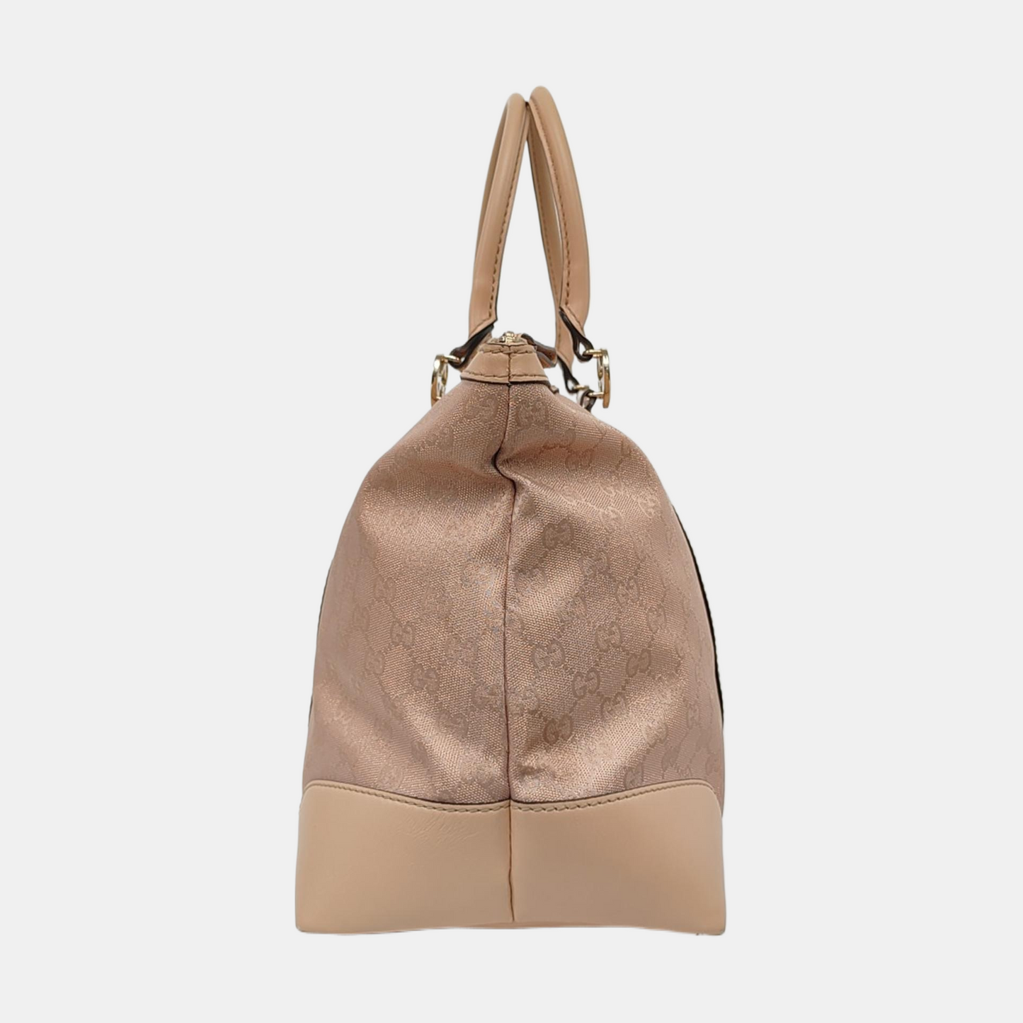 GUCCI Tote bag Large size Pink Canvas Monogrammed Tote Bag Single Shoulder Bag Golden hardware-(SKU)-956342457
