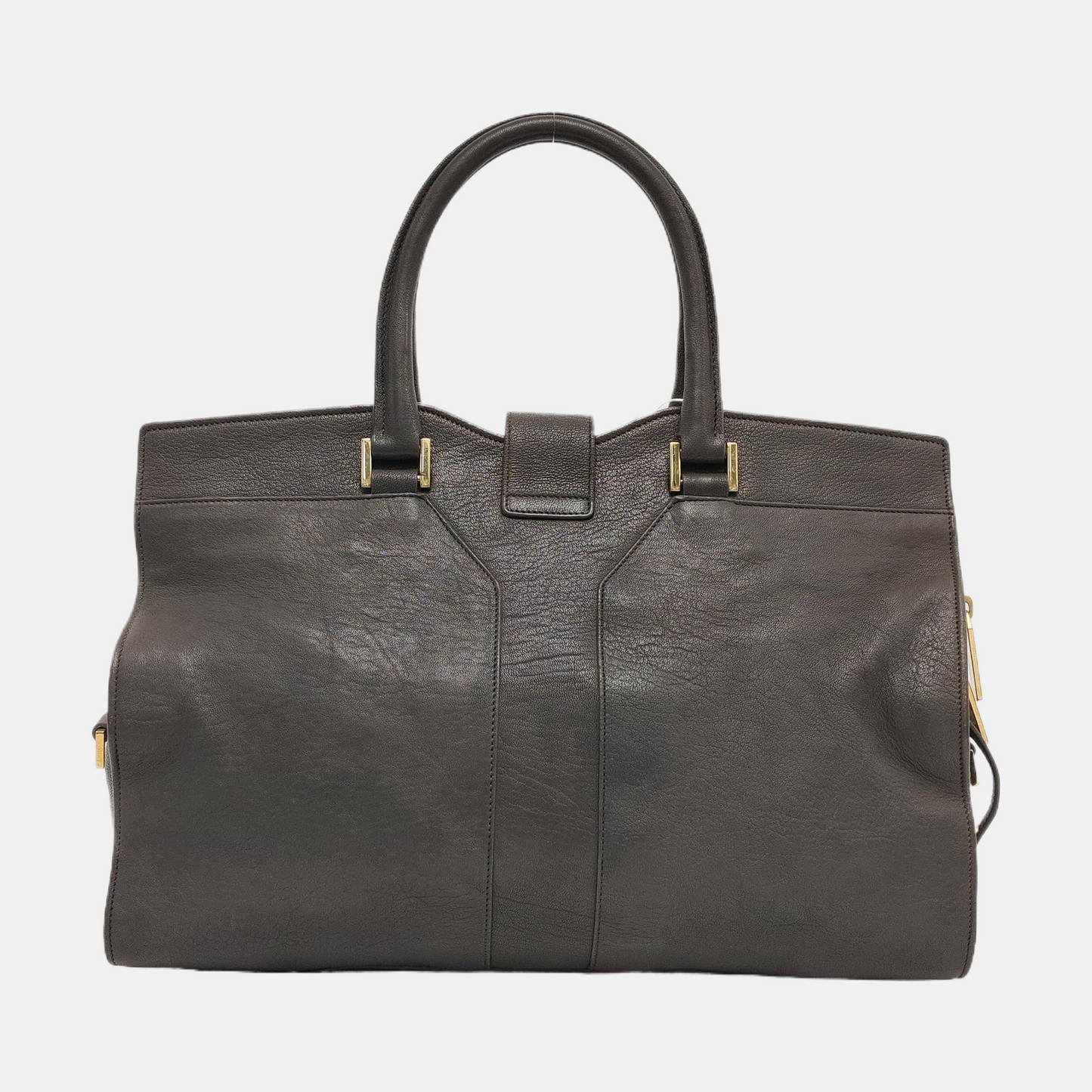YSL CHYC Y LIGNE Medium size Dark gray cowhide handbag Golden hardware-(SKU)-956448183