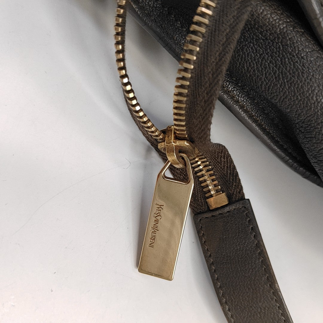 YSL CHYC Y LIGNE Medium size Dark gray cowhide handbag Golden hardware-(SKU)-956448183