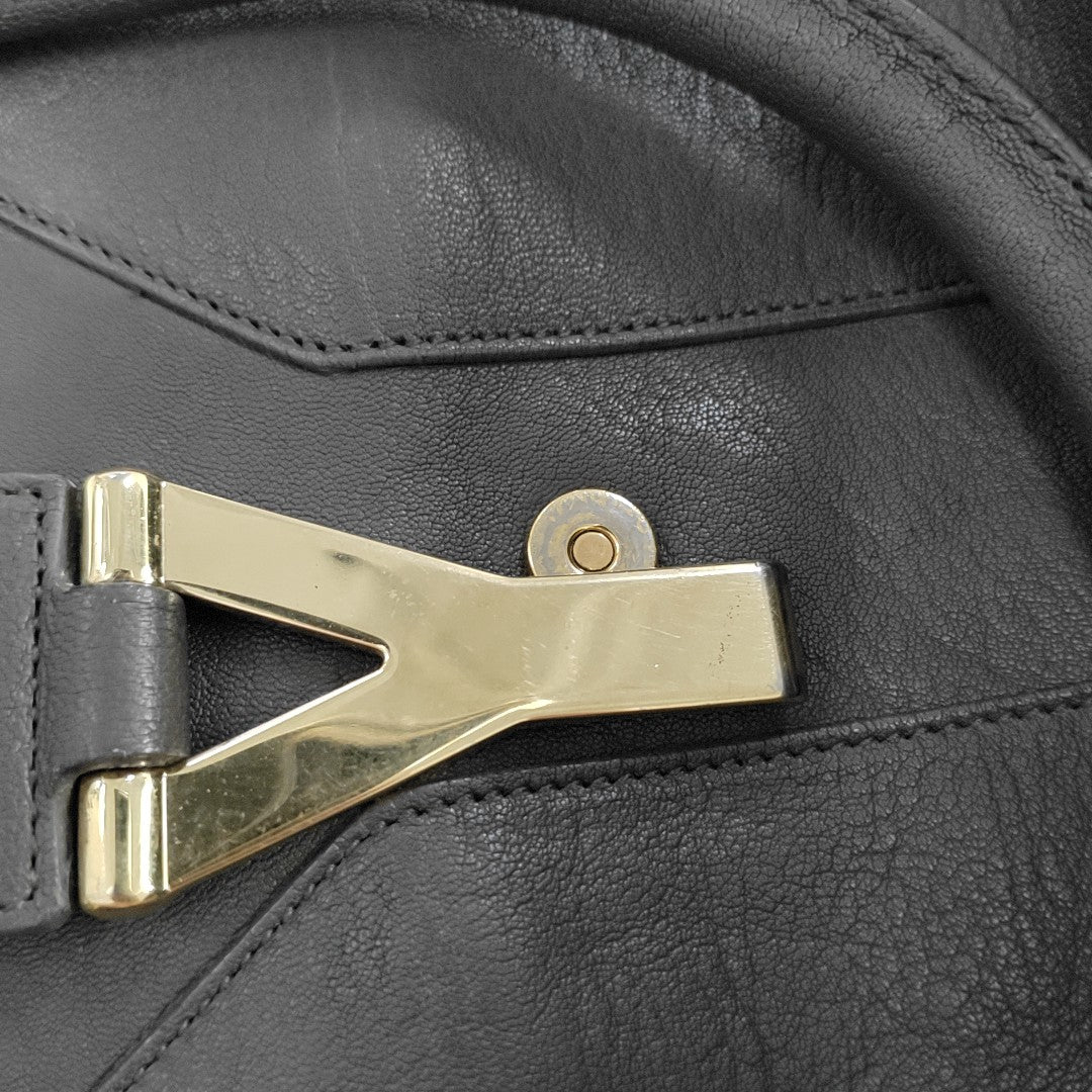 YSL CHYC Y LIGNE Medium size Dark gray cowhide handbag Golden hardware-(SKU)-956448183