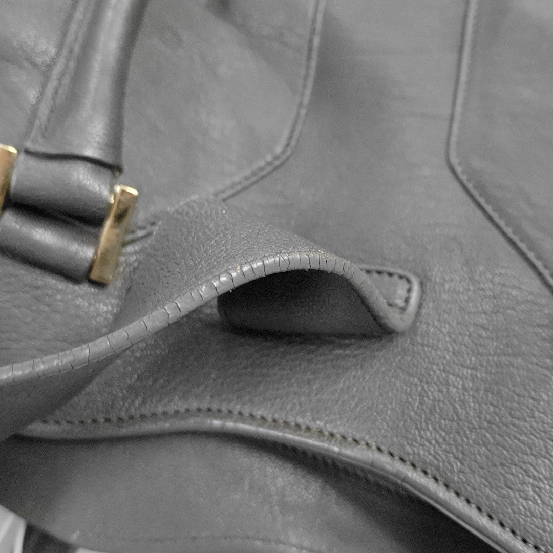 YSL CHYC Y LIGNE Medium size Dark gray cowhide handbag Golden hardware-(SKU)-956448183