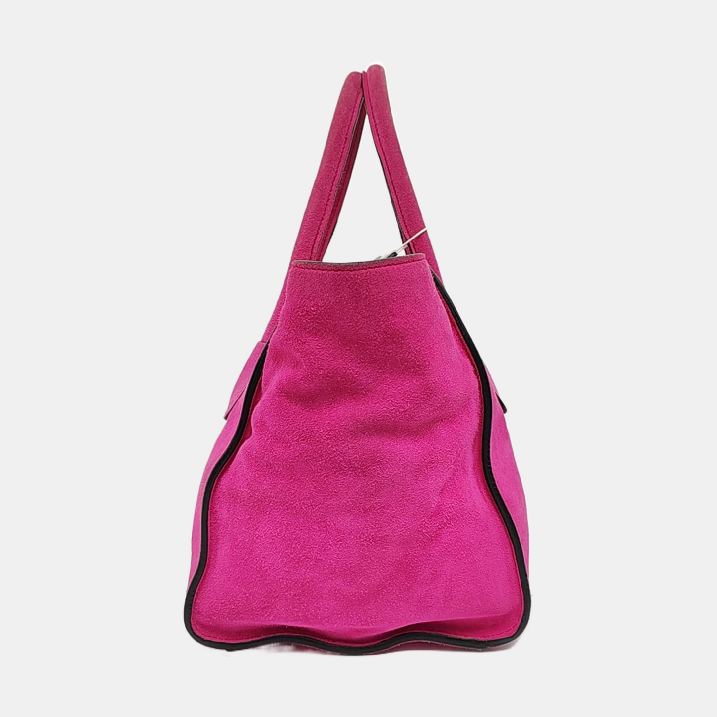 PRADA Pink Suede Logo Single Shoulder Bag Crossbody Tote Silver Hardware Removable shoulder strap-(SKU)-956356987
