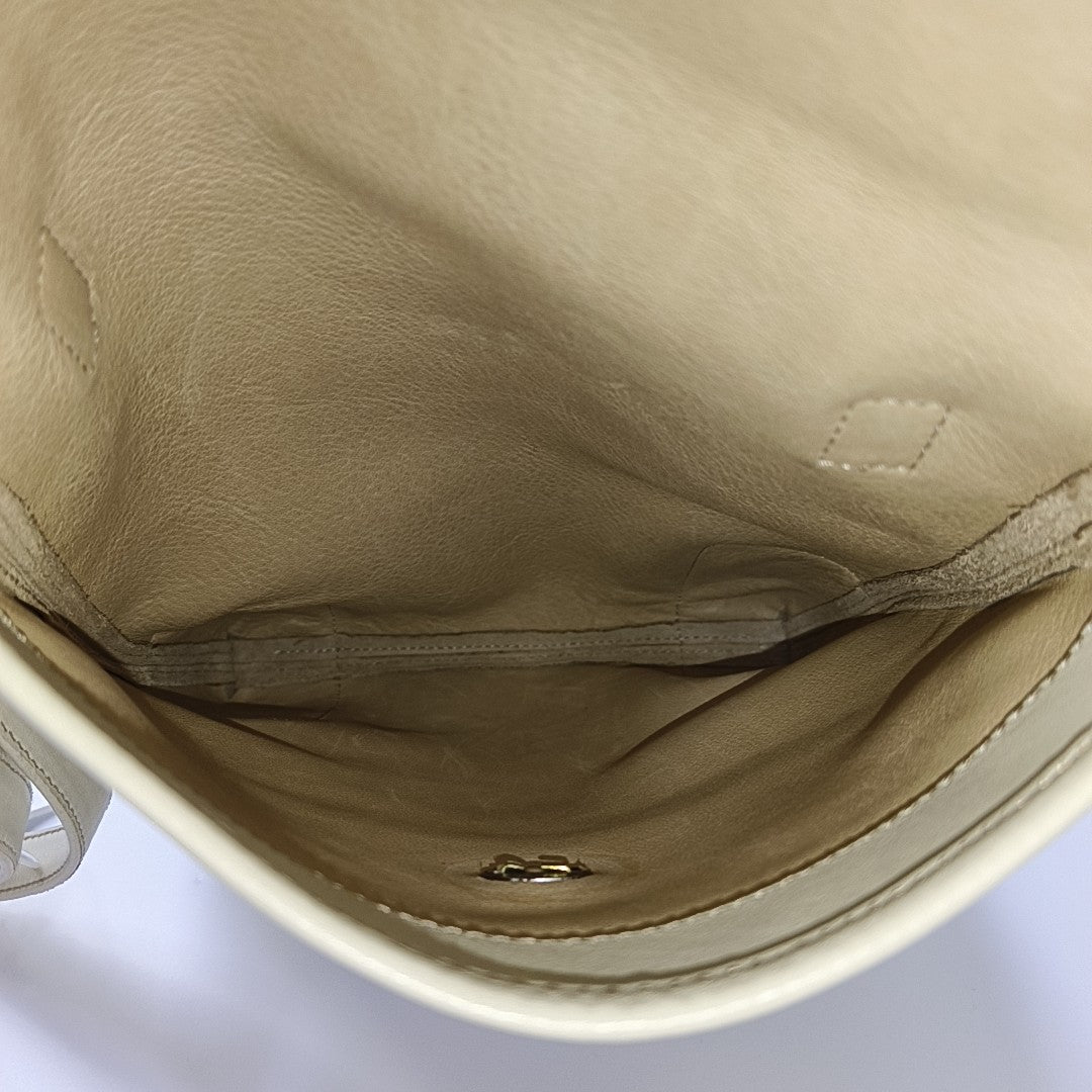 LOEWE Khaki Suede Leather Embossed Crossbody Shoulder Bag Golden hardware-(SKU)-956397205