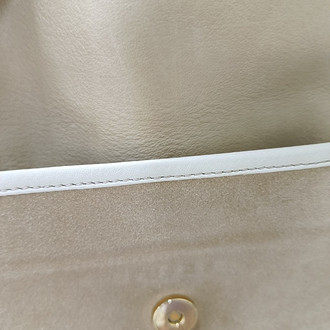 LOEWE Khaki Suede Leather Embossed Crossbody Shoulder Bag Golden hardware-(SKU)-956397205