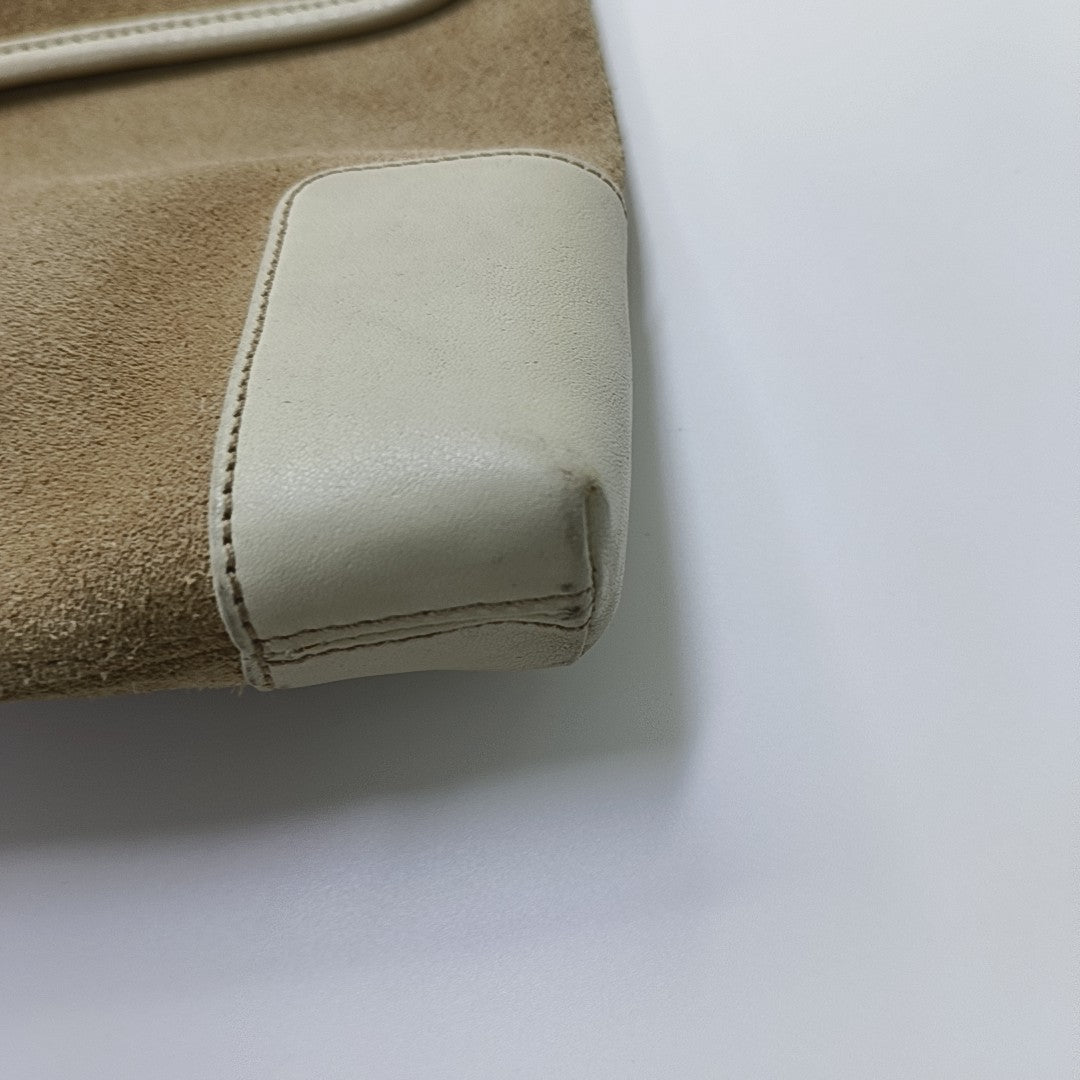 LOEWE Khaki Suede Leather Embossed Crossbody Shoulder Bag Golden hardware-(SKU)-956397205