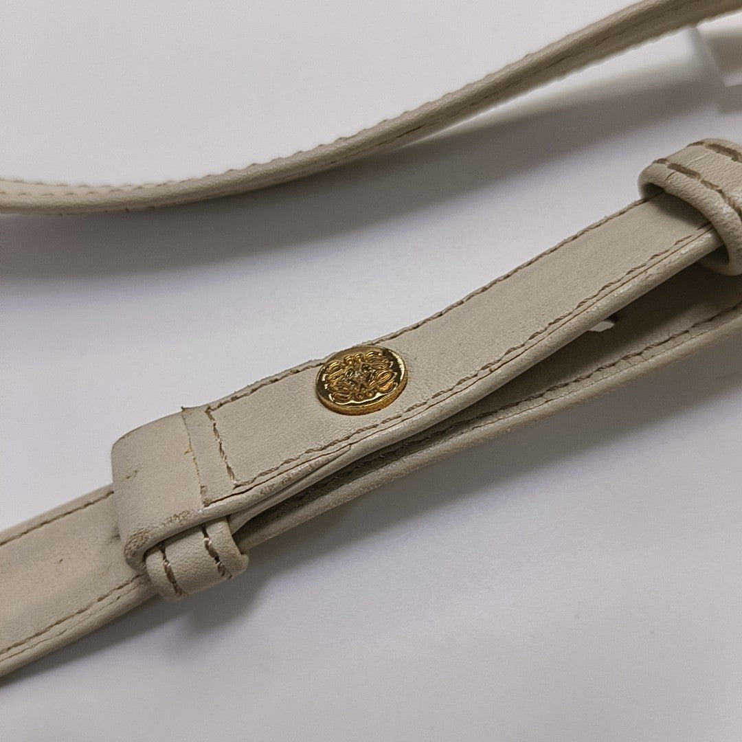 LOEWE Khaki Suede Leather Embossed Crossbody Shoulder Bag Golden hardware-(SKU)-956397205