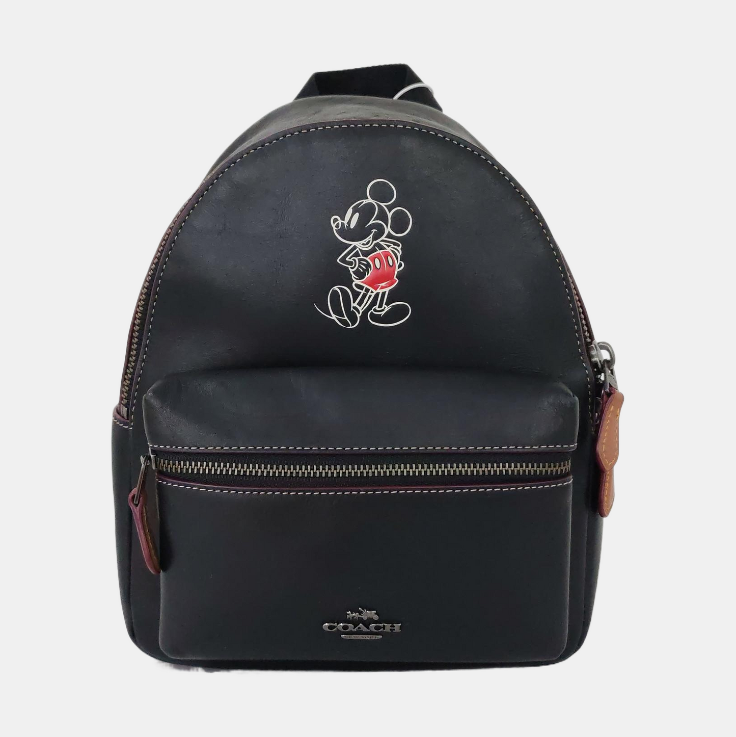 COACH CHARLIE Black Leather Backpack Shoulder Bag Golden hardware-(SKU)-950368731