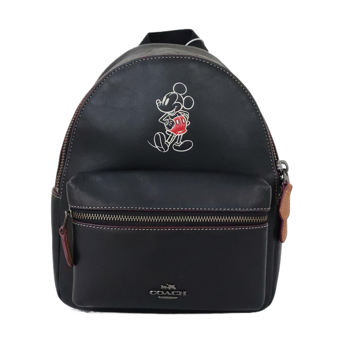 COACH CHARLIE Black Leather Backpack Shoulder Bag Golden hardware-(SKU)-950368731