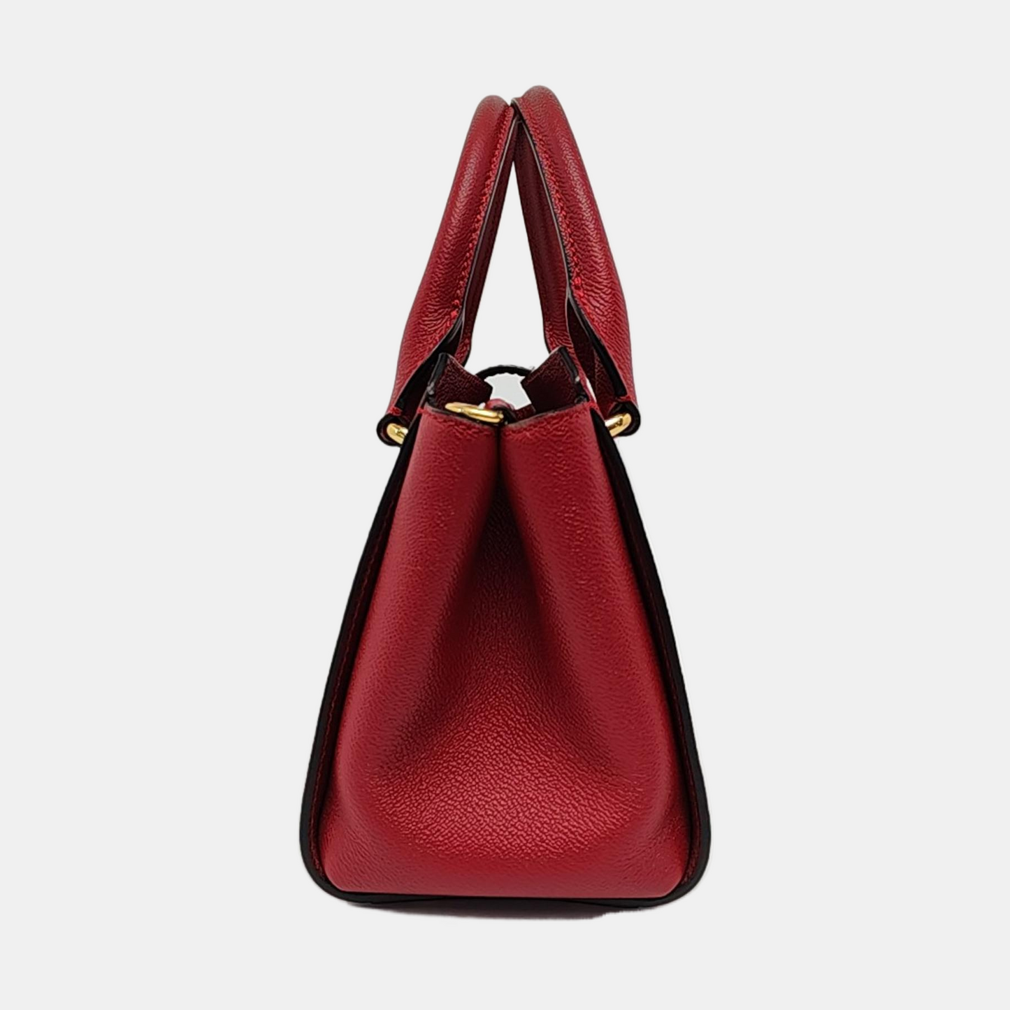 BURBERRY Buckle Red Cowhide Single Shoulder Bag Handbag Crossbody Bag Golden hardware Removable shoulder strap-(SKU)-956703529