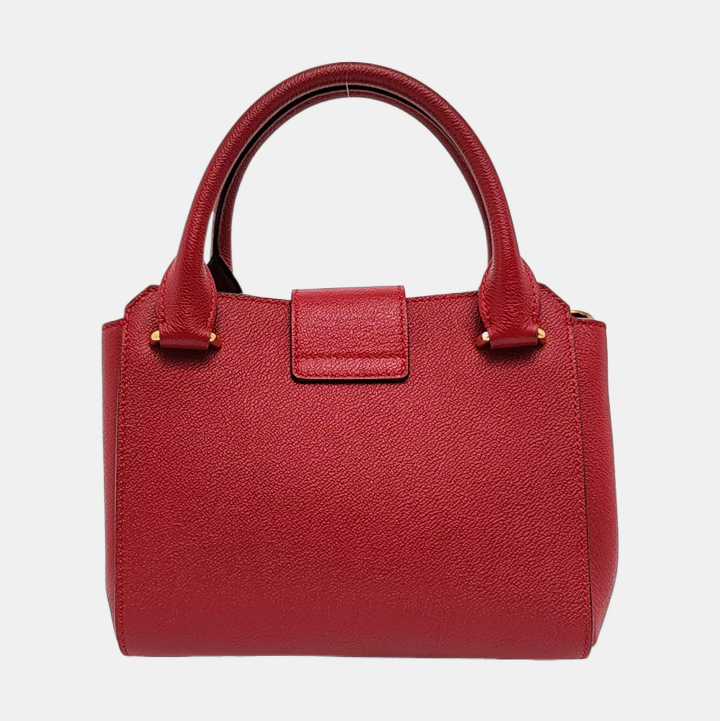 BURBERRY Buckle Red Cowhide Single Shoulder Bag Handbag Crossbody Bag Golden hardware Removable shoulder strap-(SKU)-956703529
