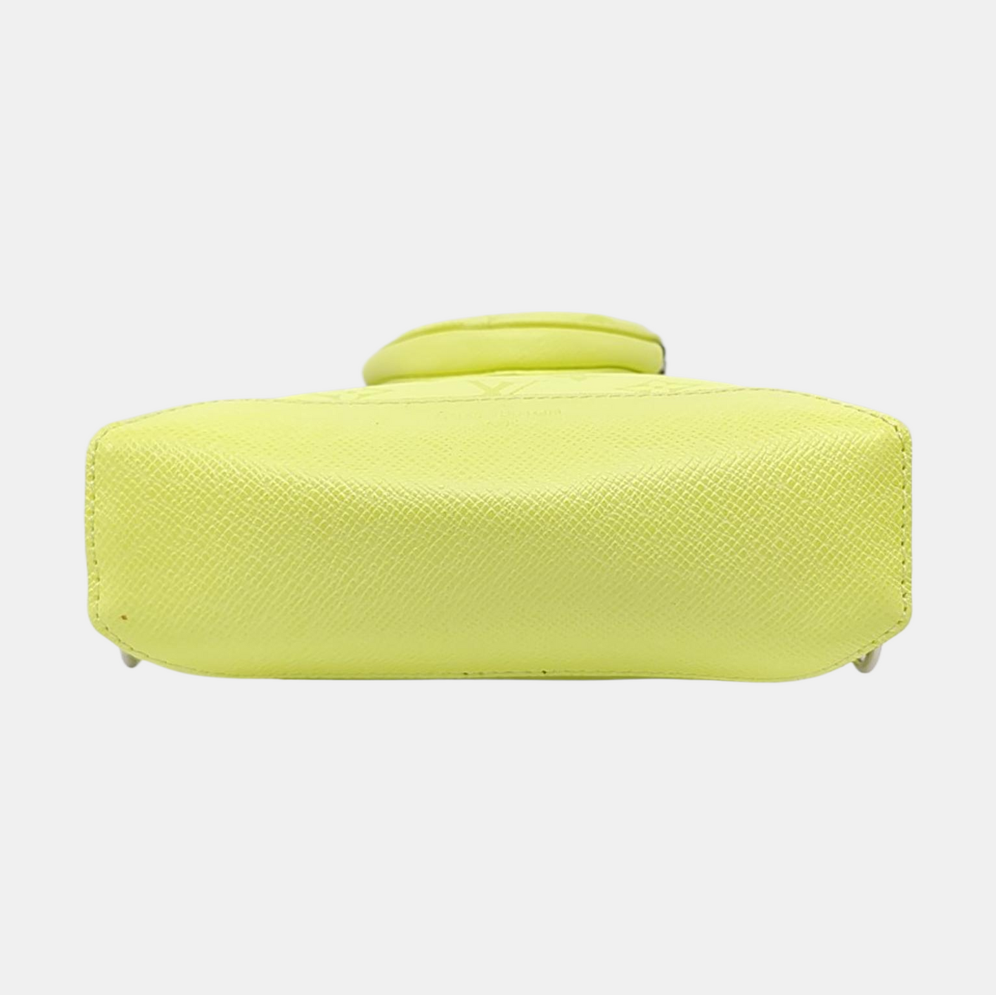 LOUIS VUITTON DUO Yellow-Green Coated Canvas Monogram Crossbody Shoulder Bag/Fanny Pack with Silver Hardware, Pouch-(SKU)-956667846