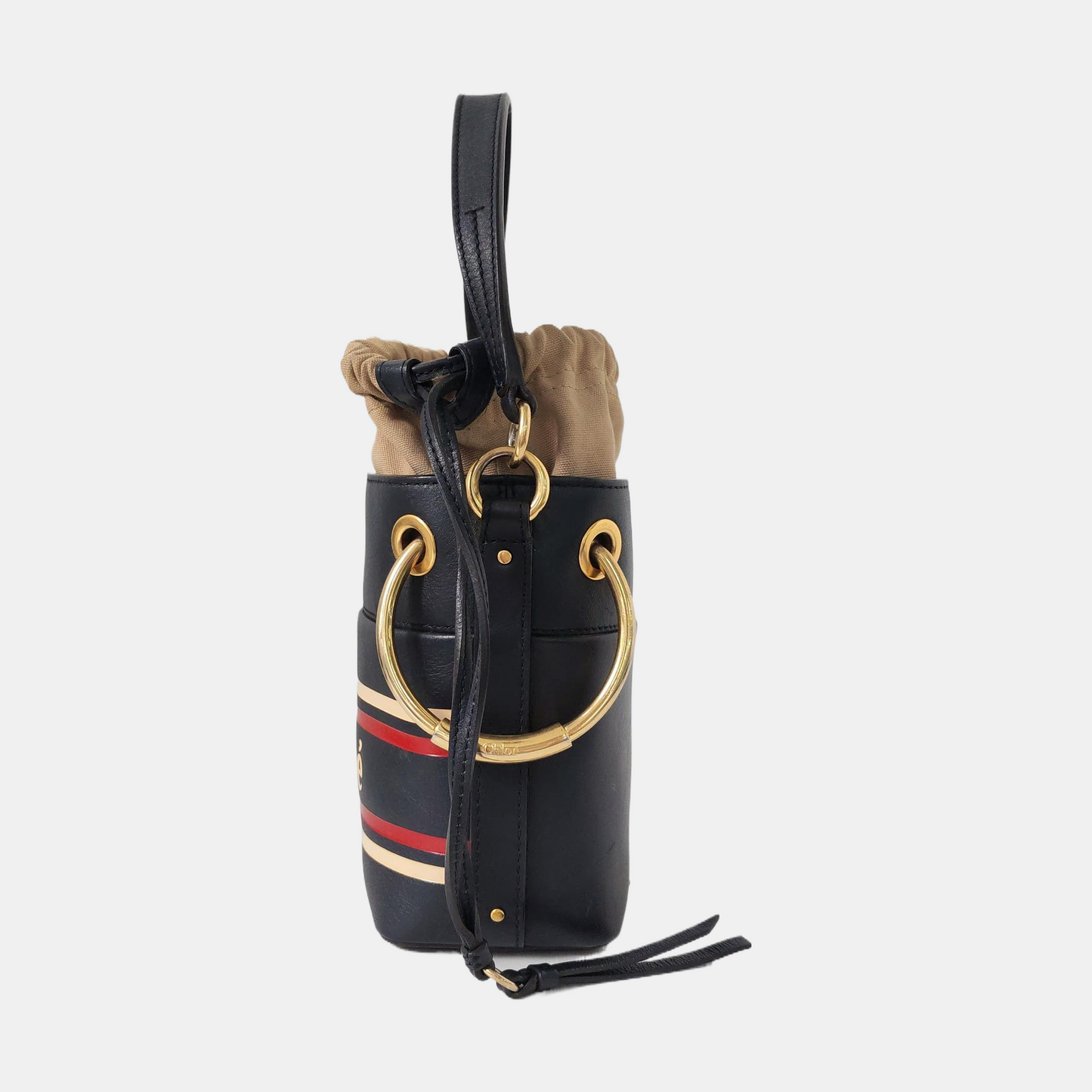 Chloé Roy Black Cowhide Printed Single Shoulder Bag, Handbag, and Crossbody Golden hardware Removable shoulder strap-(SKU)-956715816