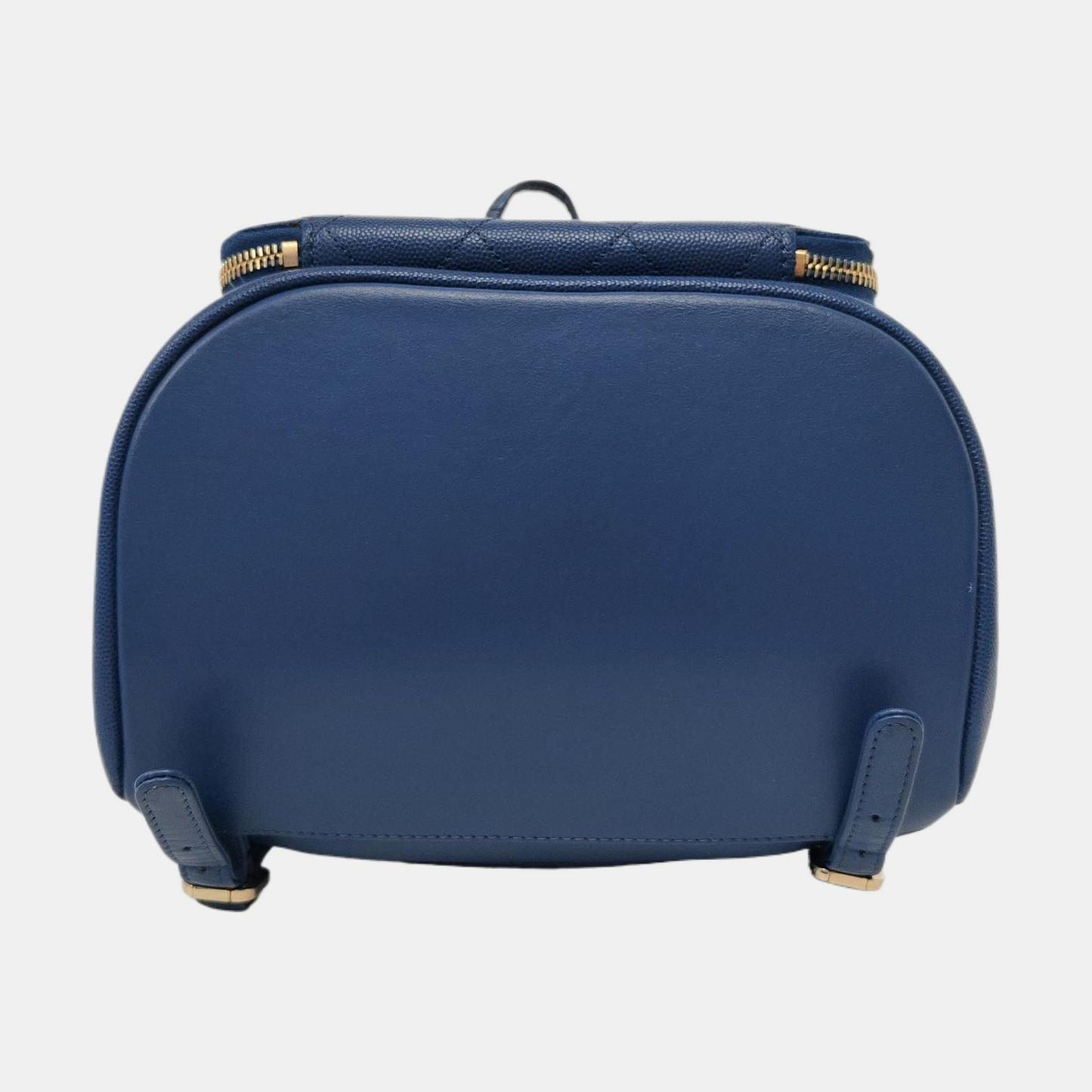 CHANEL BUSINESS AFFINITY Deep Blue Quilted Leather Grained Double Shoulder Bag with Gold Hardware 23 opening-(SKU)-956086106