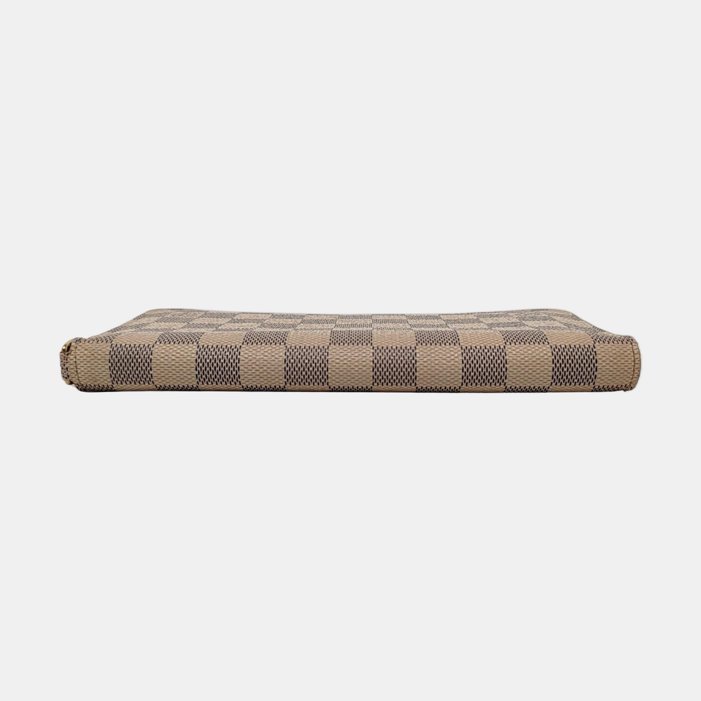 LOUIS VUITTON White Coated Canvas Checkered Wallet Golden hardware-(SKU)-956774452