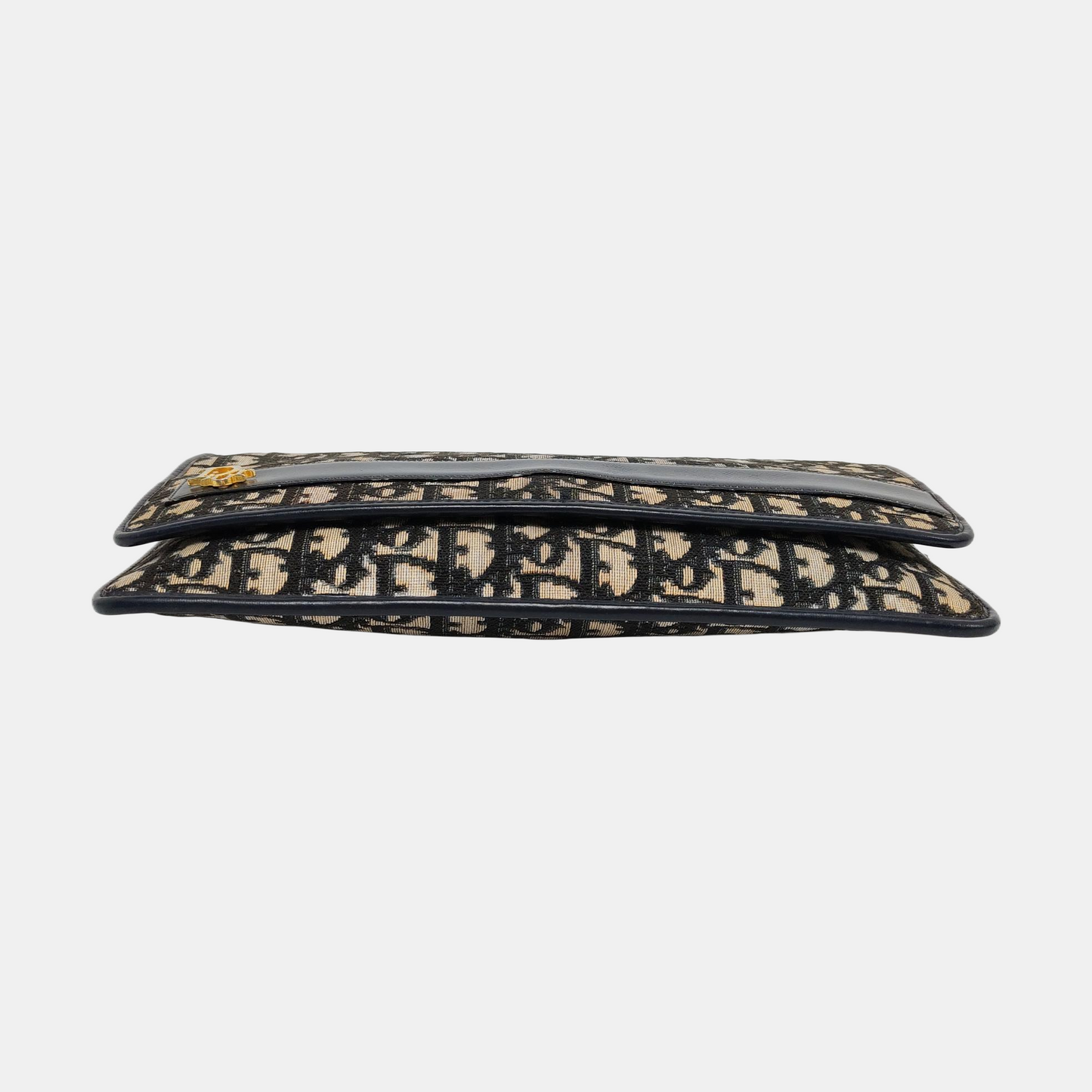 DIOR Brown Canvas Monogrammed Clutch Golden hardware-(SKU)-956712038