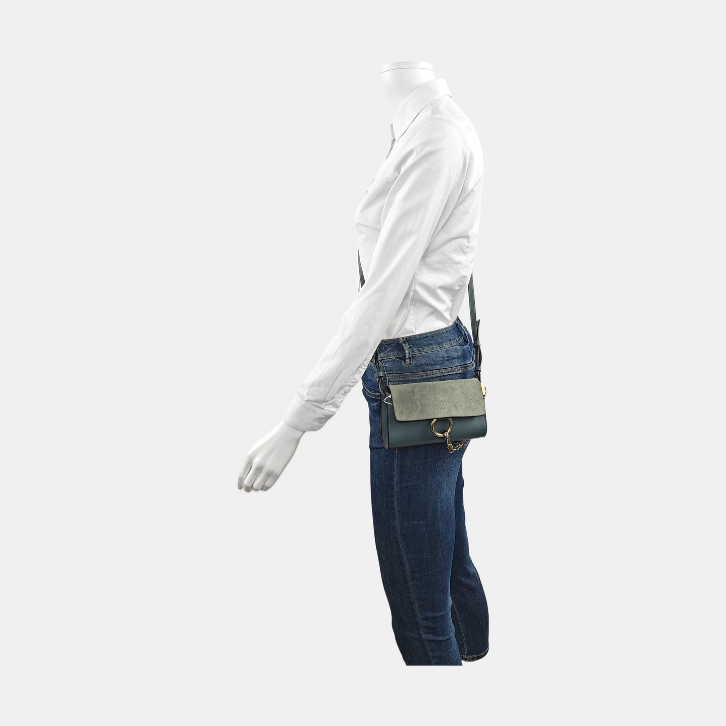 Chloé Faye Color block cowhide crossbody bag shoulder bag Golden Silver Hardware Removable shoulder strap-(SKU)-957041117