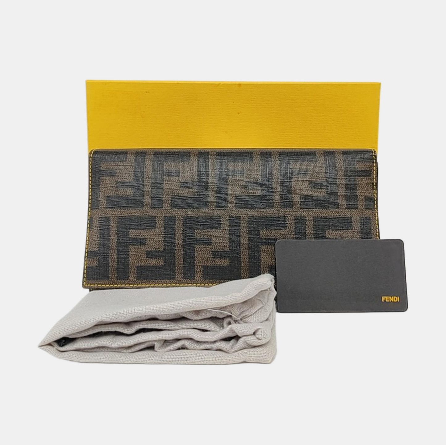 FENDI 棕色涂层帆布双F钱包 Complete Accessories-(SKU)-956796793