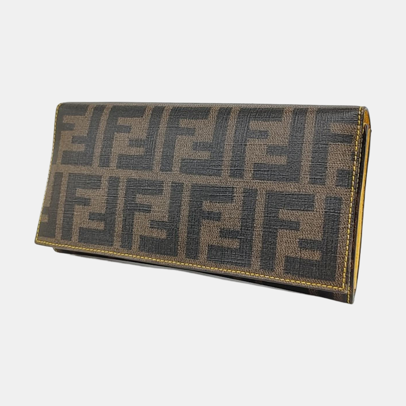FENDI 棕色涂层帆布双F钱包 Complete Accessories-(SKU)-956796793