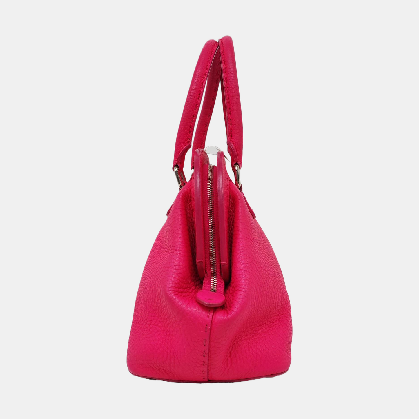 FENDI Tote bag Fuchsia cowhide handbag Silver Hardware-(SKU)-957044385
