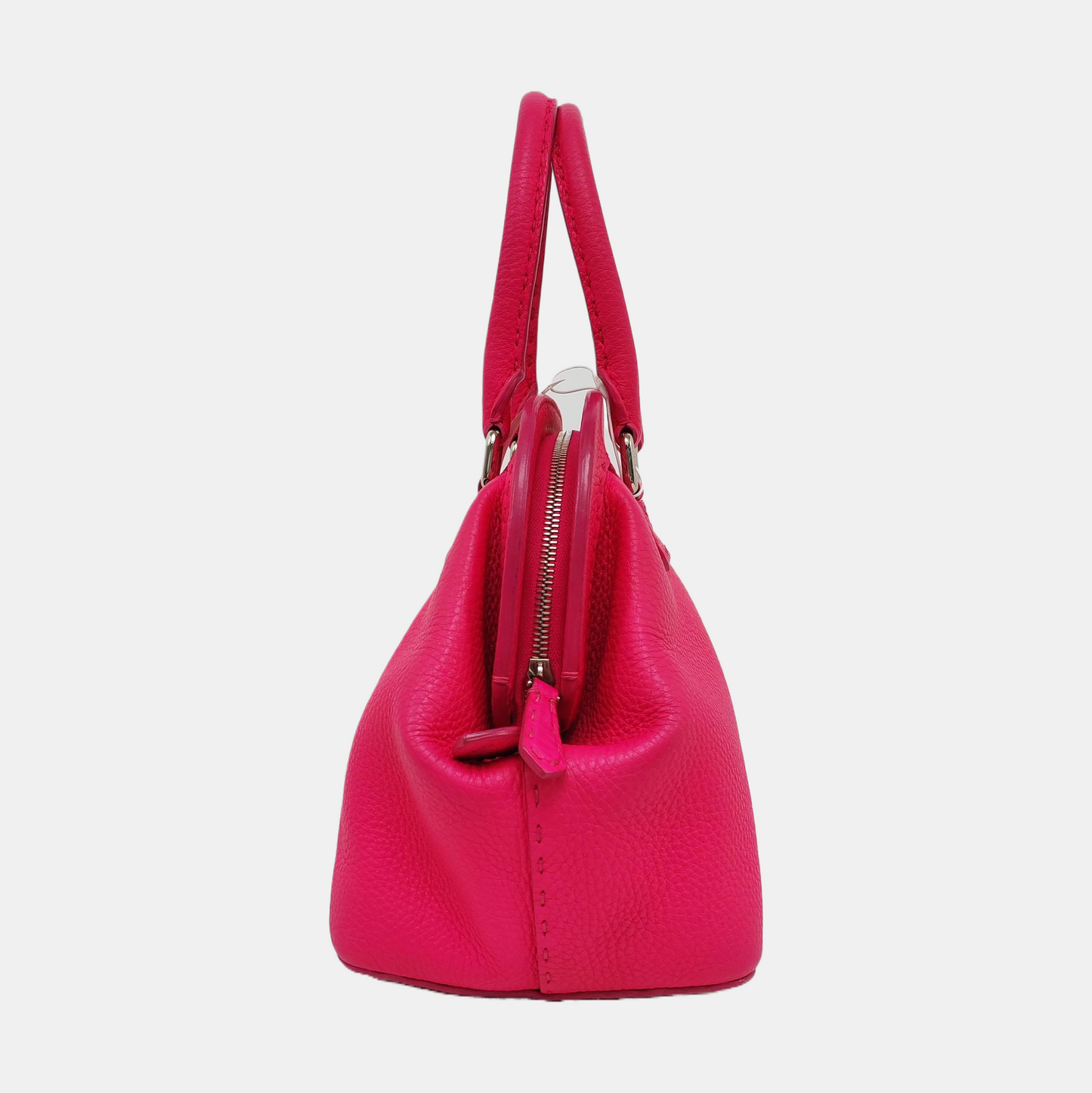 FENDI Tote bag Fuchsia cowhide handbag Silver Hardware-(SKU)-957044385