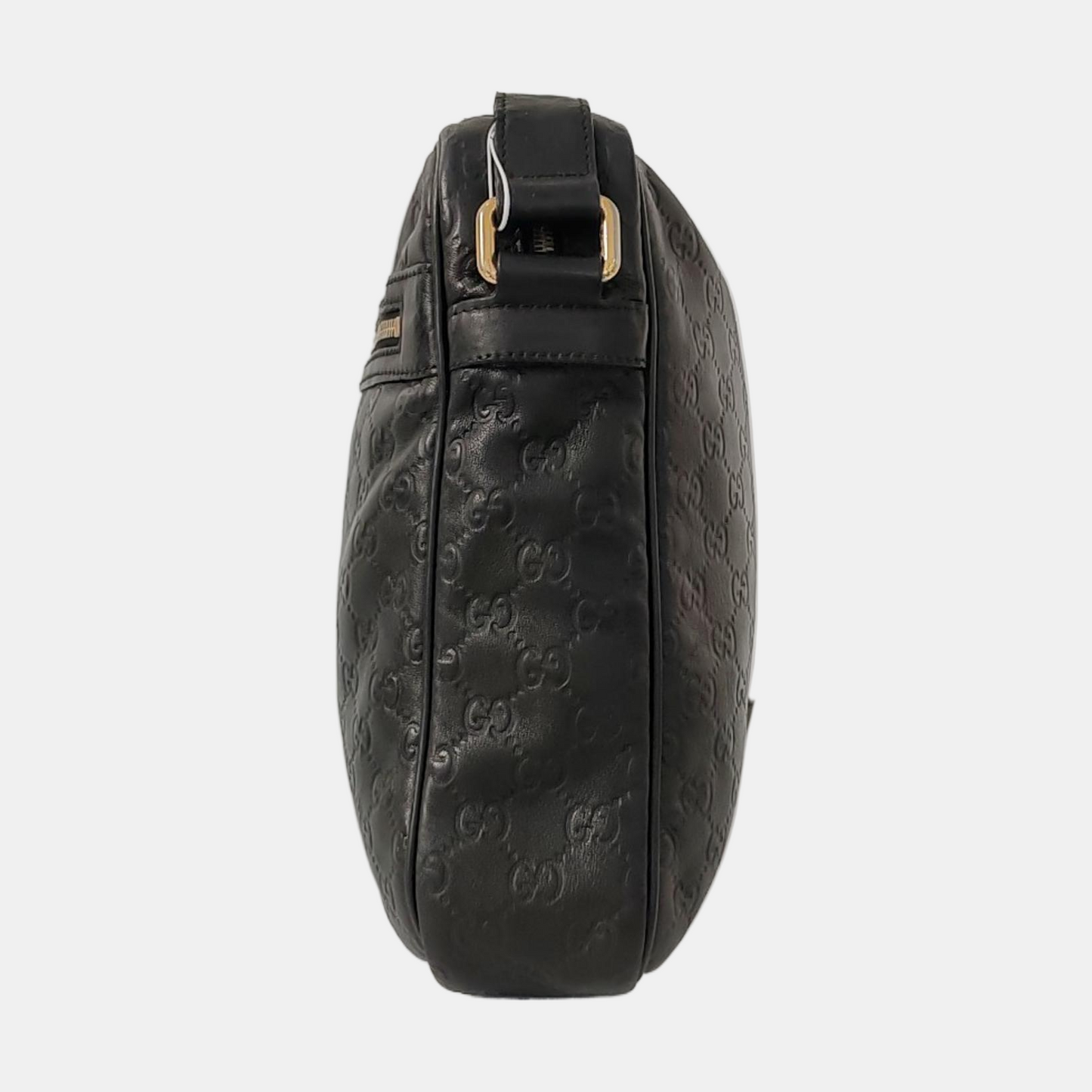 GUCCI GG Imprime Black Leather Monogrammed Single Shoulder Crossbody Bag Golden hardware-(SKU)-956855530