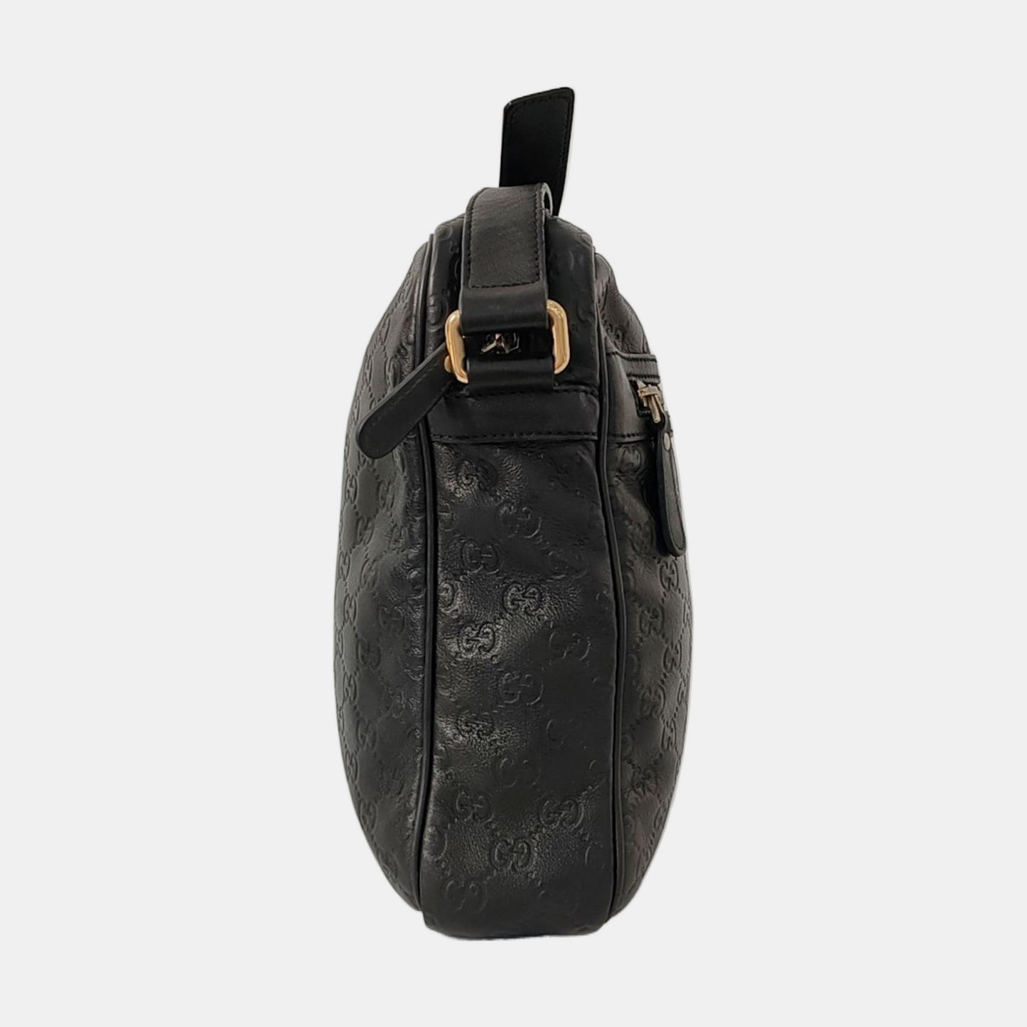 GUCCI GG Imprime Black Leather Monogrammed Single Shoulder Crossbody Bag Golden hardware-(SKU)-956855530