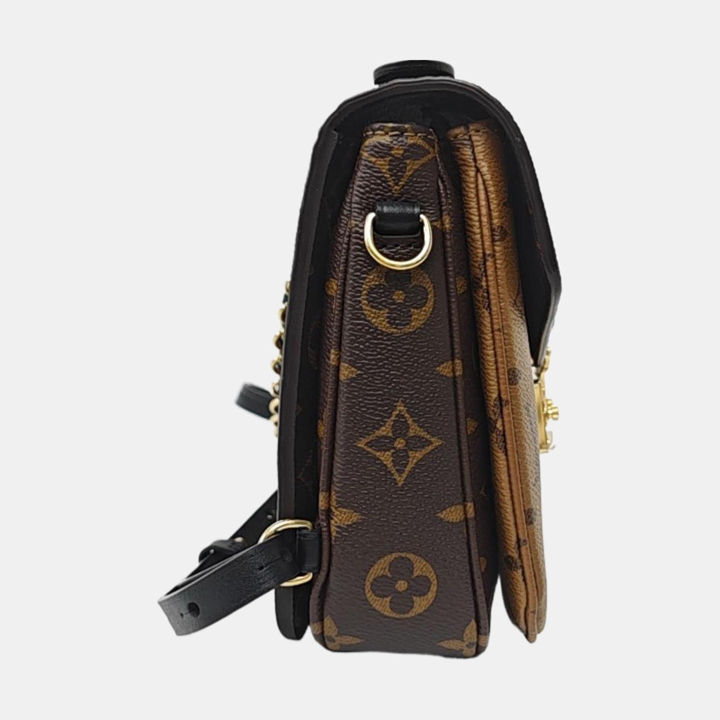 LOUIS VUITTON MÉTIS Brown Coated Canvas Monogram Lock Bag Backpack Golden Hardware 2 Removable Shoulder Straps-(SKU)-956880001