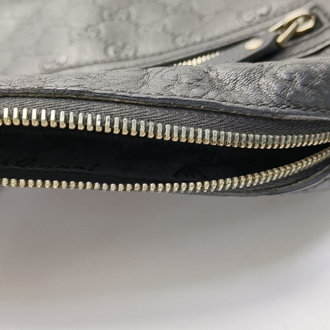 GUCCI GG Imprime Black Leather Monogrammed Single Shoulder Crossbody Bag Golden hardware-(SKU)-956855530