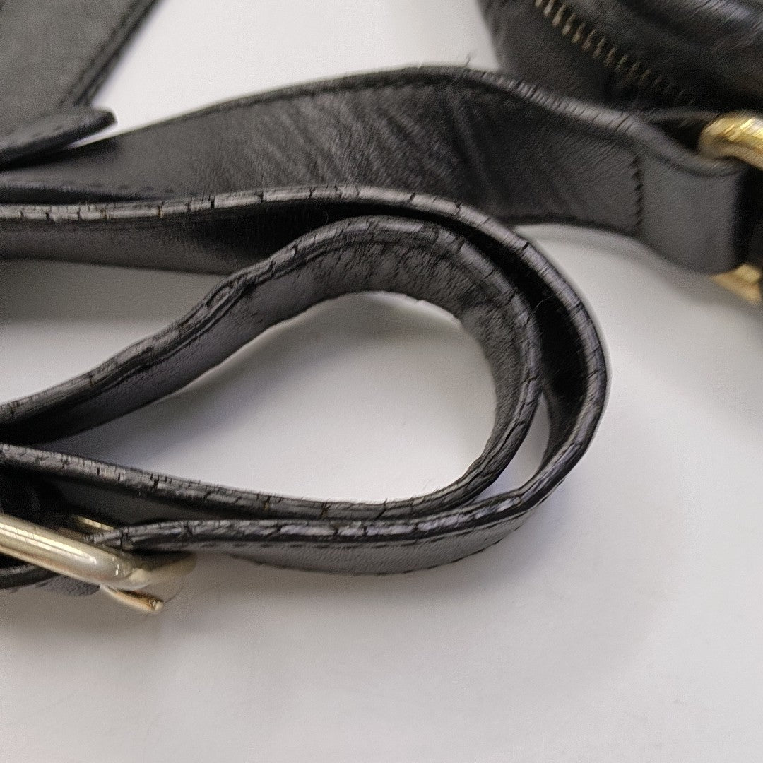 GUCCI GG Imprime Black Leather Monogrammed Single Shoulder Crossbody Bag Golden hardware-(SKU)-956855530