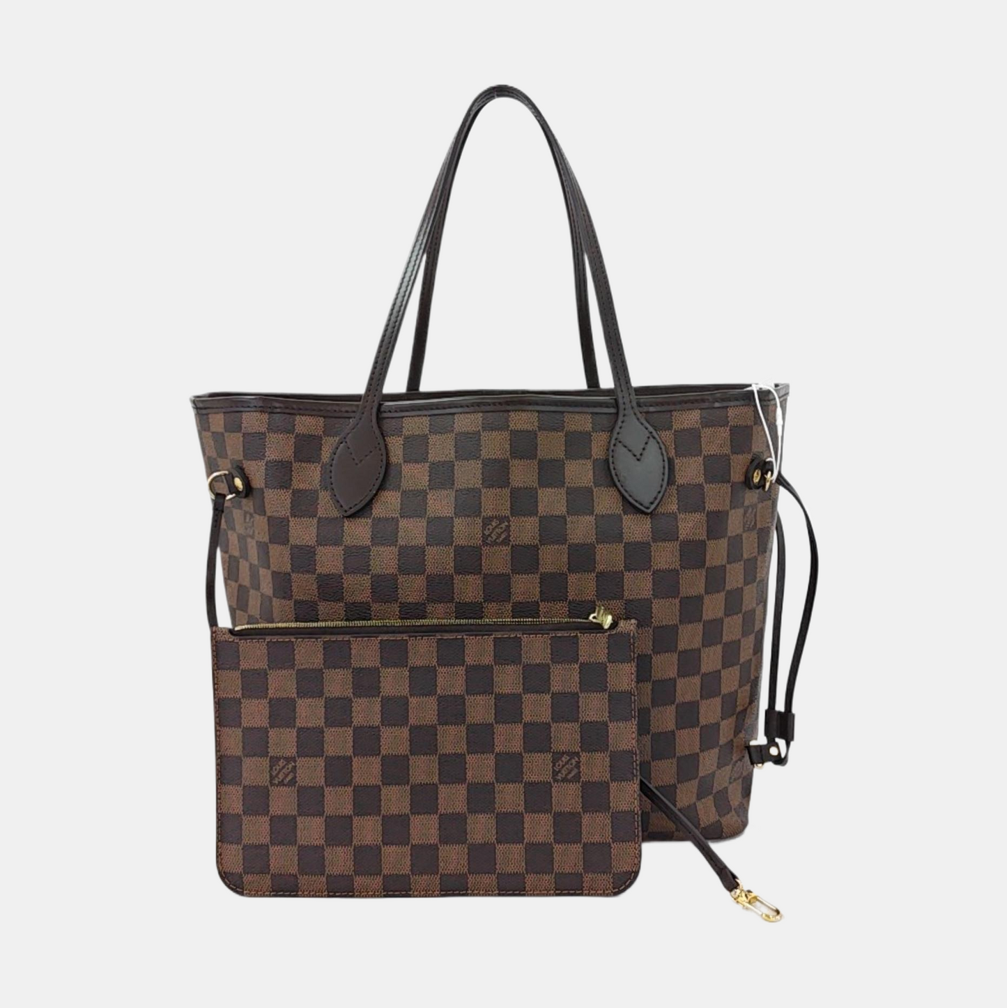 LOUIS VUITTON NEVERFULL Medium Brown Coated Canvas Monogram Shopping Bag Handbag Single Shoulder Bag with Detachable Strap and Pockets-(SKU)-957044821