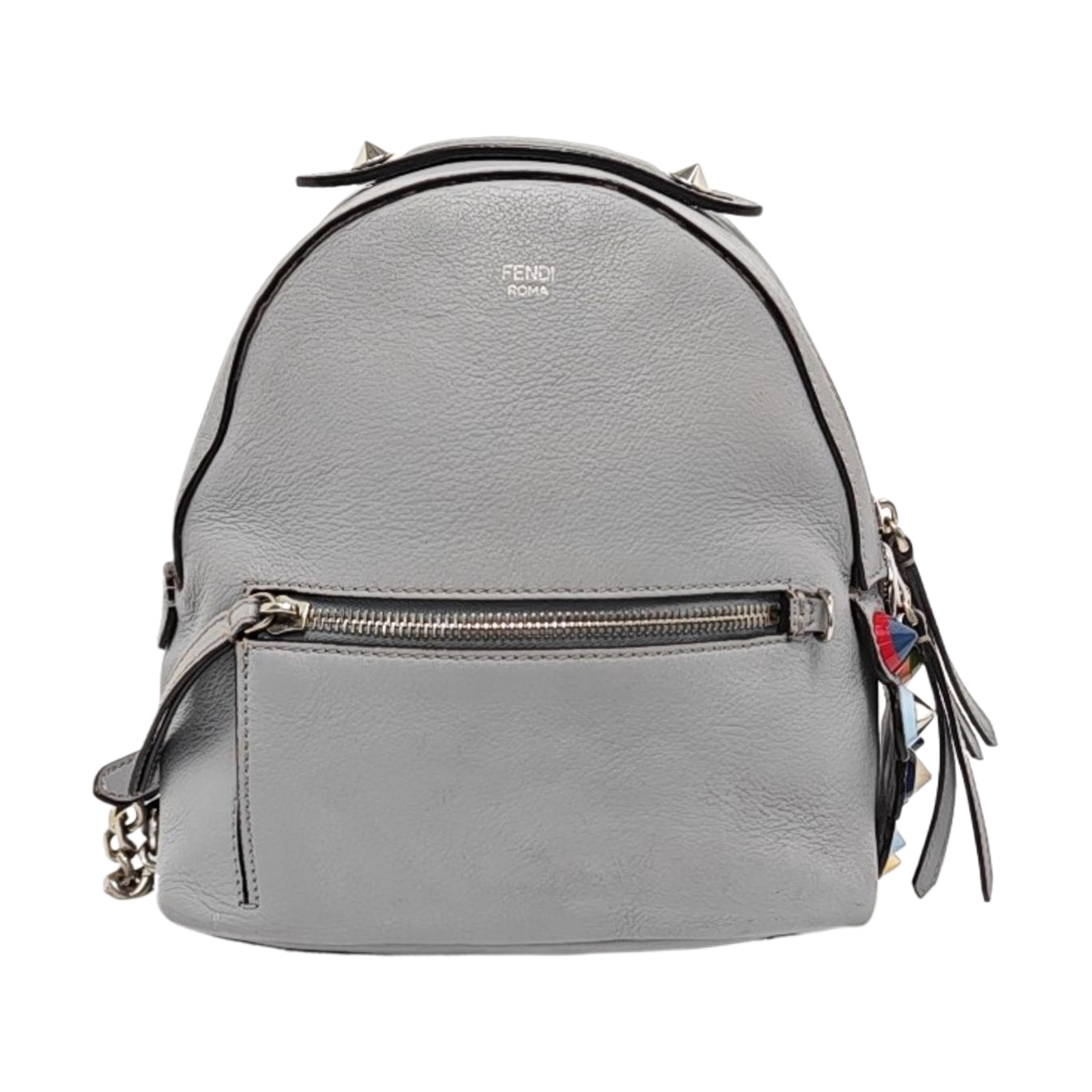 FENDI Blue Cowhide Backpack Silver Hardware-(SKU)-956994945