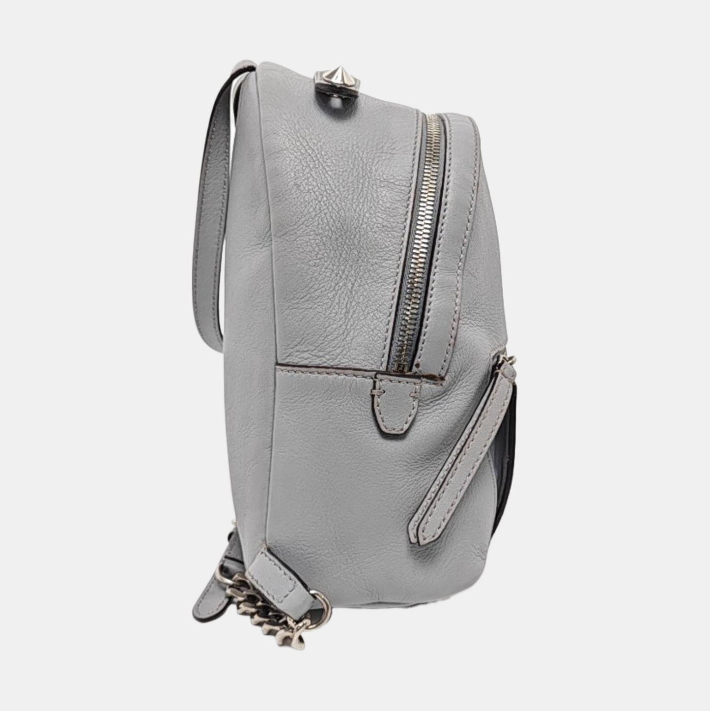 FENDI Blue Cowhide Backpack Silver Hardware-(SKU)-956994945