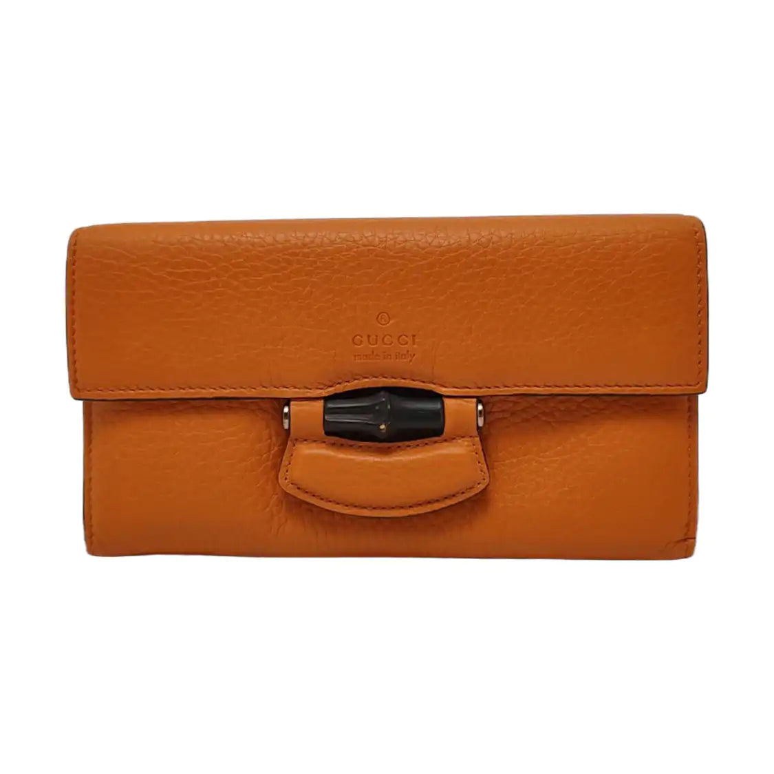 GUCCI Bamboo 1947 Orange Cowhide Bamboo Wallet Golden hardware-(SKU)-956922492