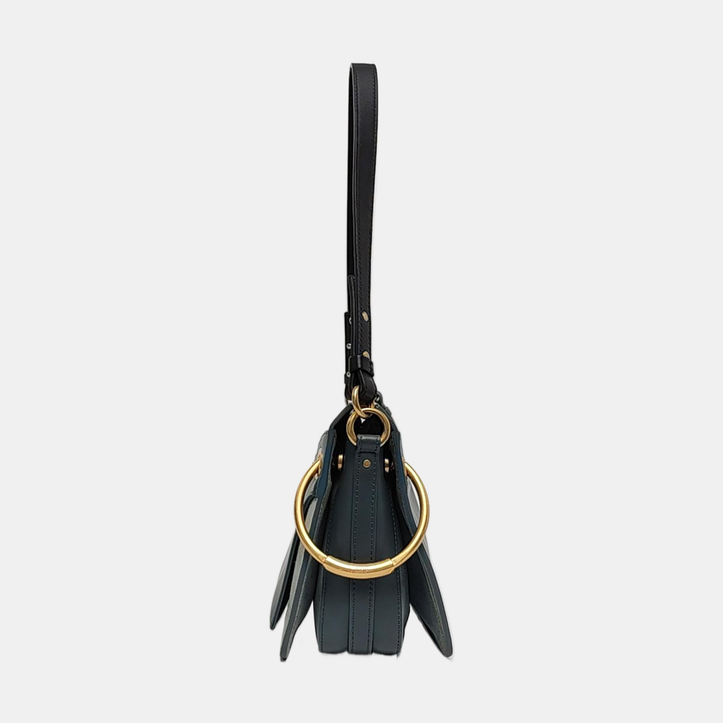 Chloé Roy Blue leather studded single shoulder bag crossbody Golden hardware shoulder straps-(SKU)-956582038