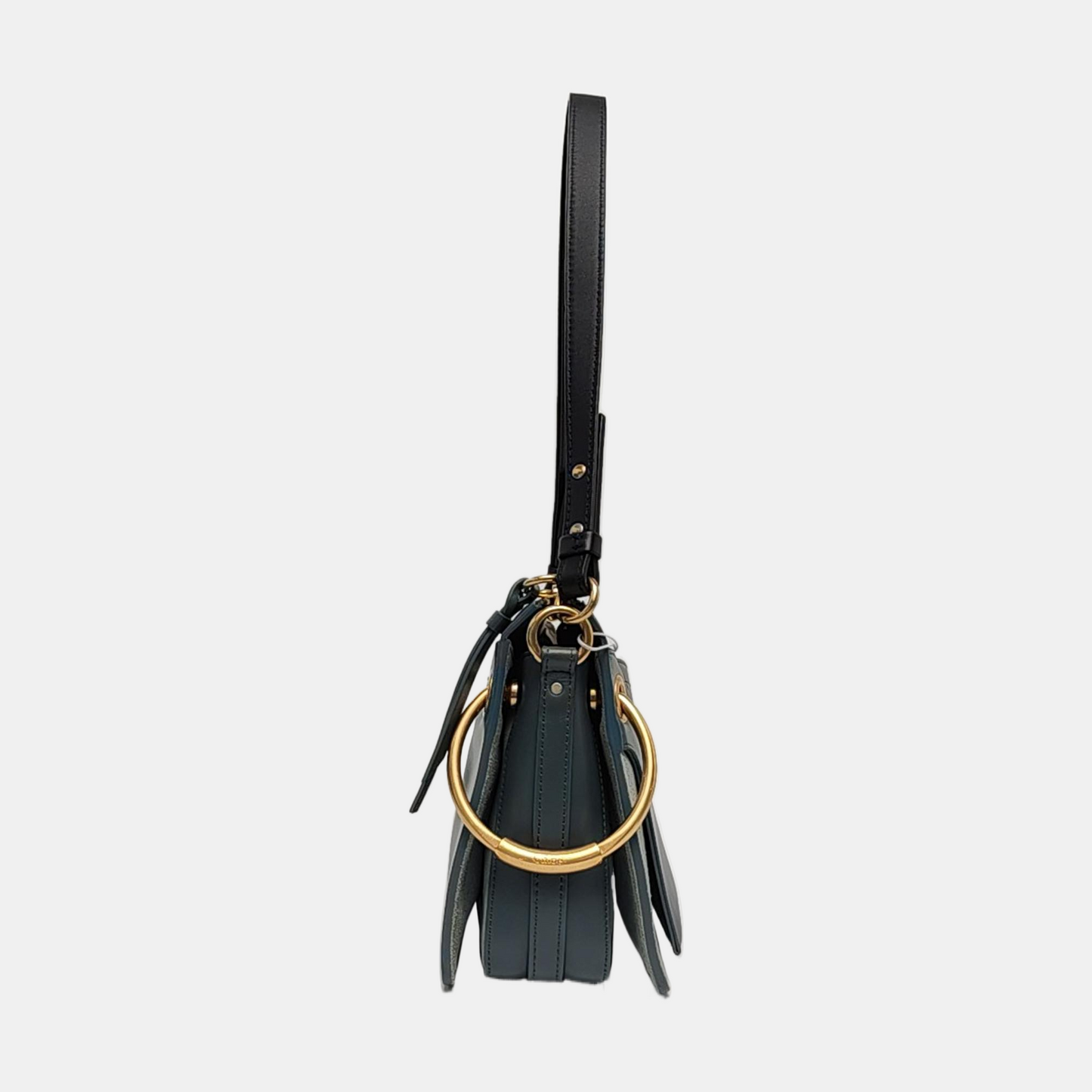 Chloé Roy Blue leather studded single shoulder bag crossbody Golden hardware shoulder straps-(SKU)-956582038