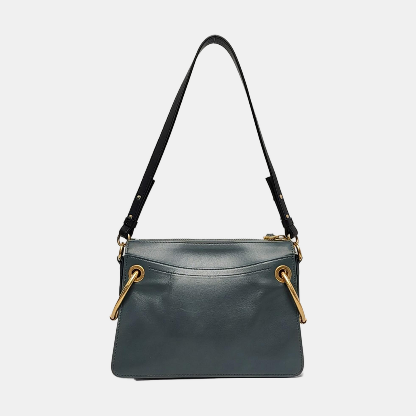 Chloé Roy Blue leather studded single shoulder bag crossbody Golden hardware shoulder straps-(SKU)-956582038