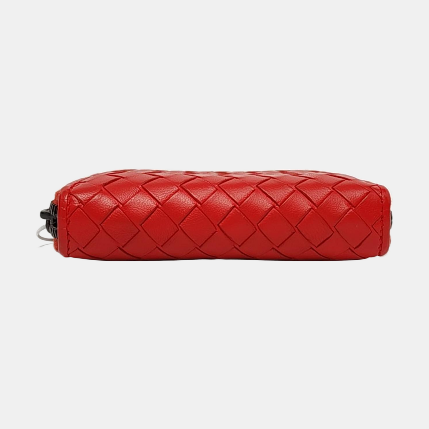 BOTTEGA VENETA Red Cowhide Woven Wallet Black hardware-(SKU)-957131888