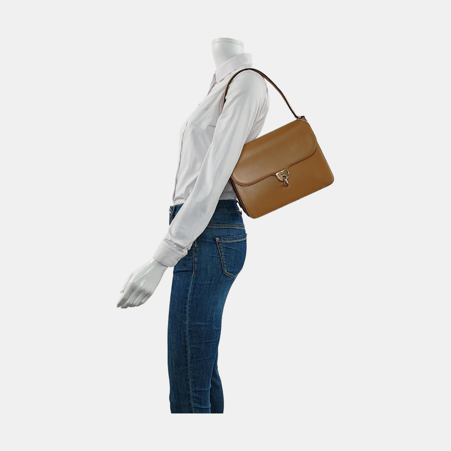 DIOR Brown Cowhide Single Shoulder Bag Tote Golden hardware-(SKU)-957129758