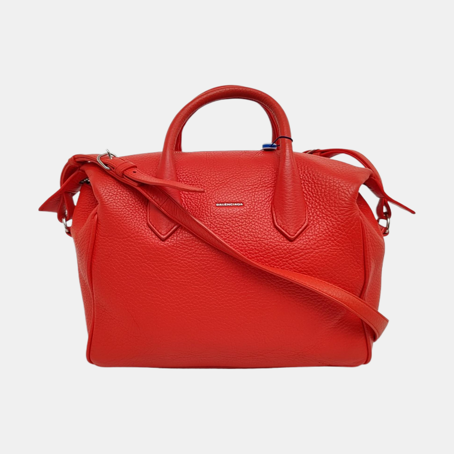 BALENCIAGA Tote bag Red Calf Leather Crossbody Shoulder Bag Tote Silver Hardware Removable shoulder strap-(SKU)-957128355