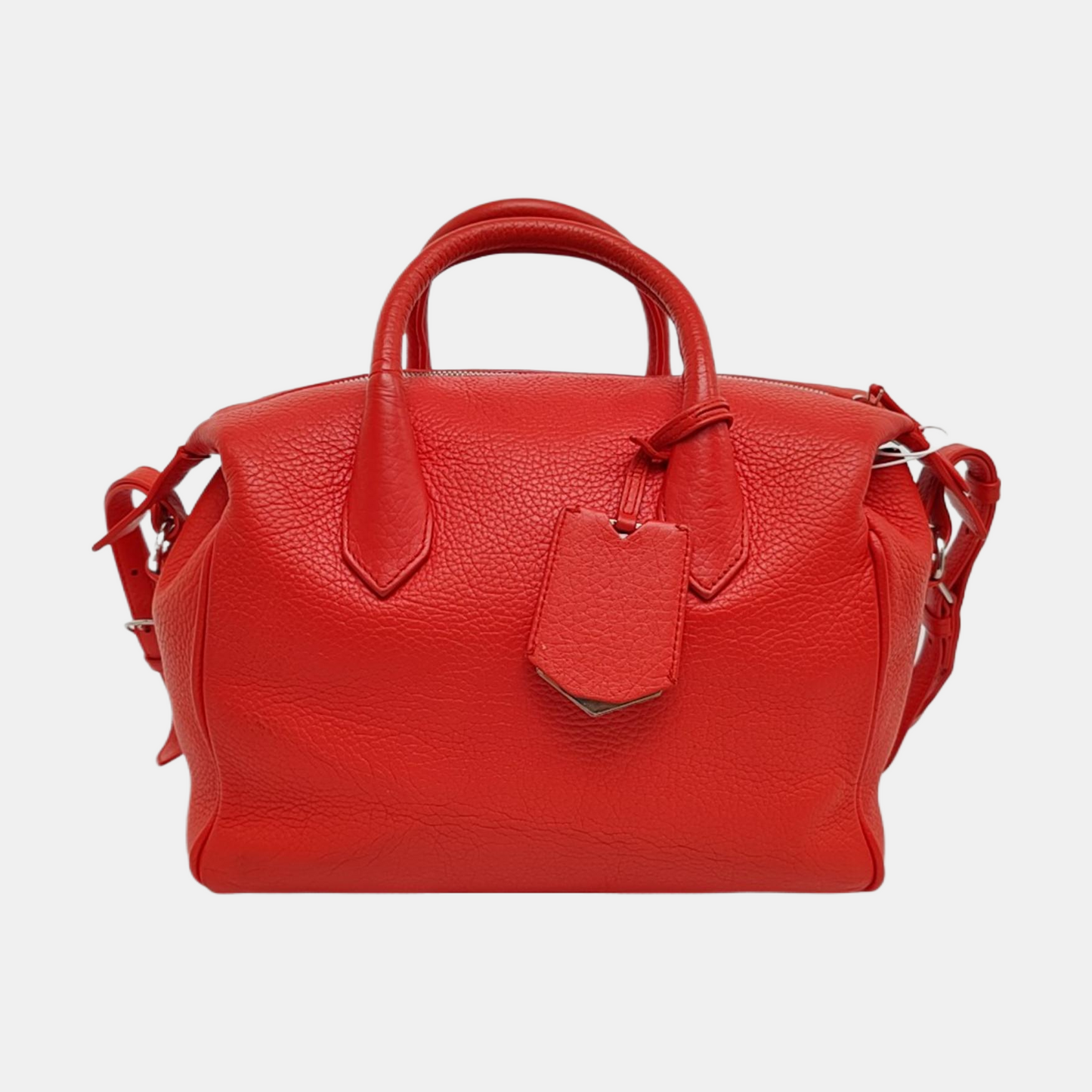 BALENCIAGA Tote bag Red Calf Leather Crossbody Shoulder Bag Tote Silver Hardware Removable shoulder strap-(SKU)-957128355