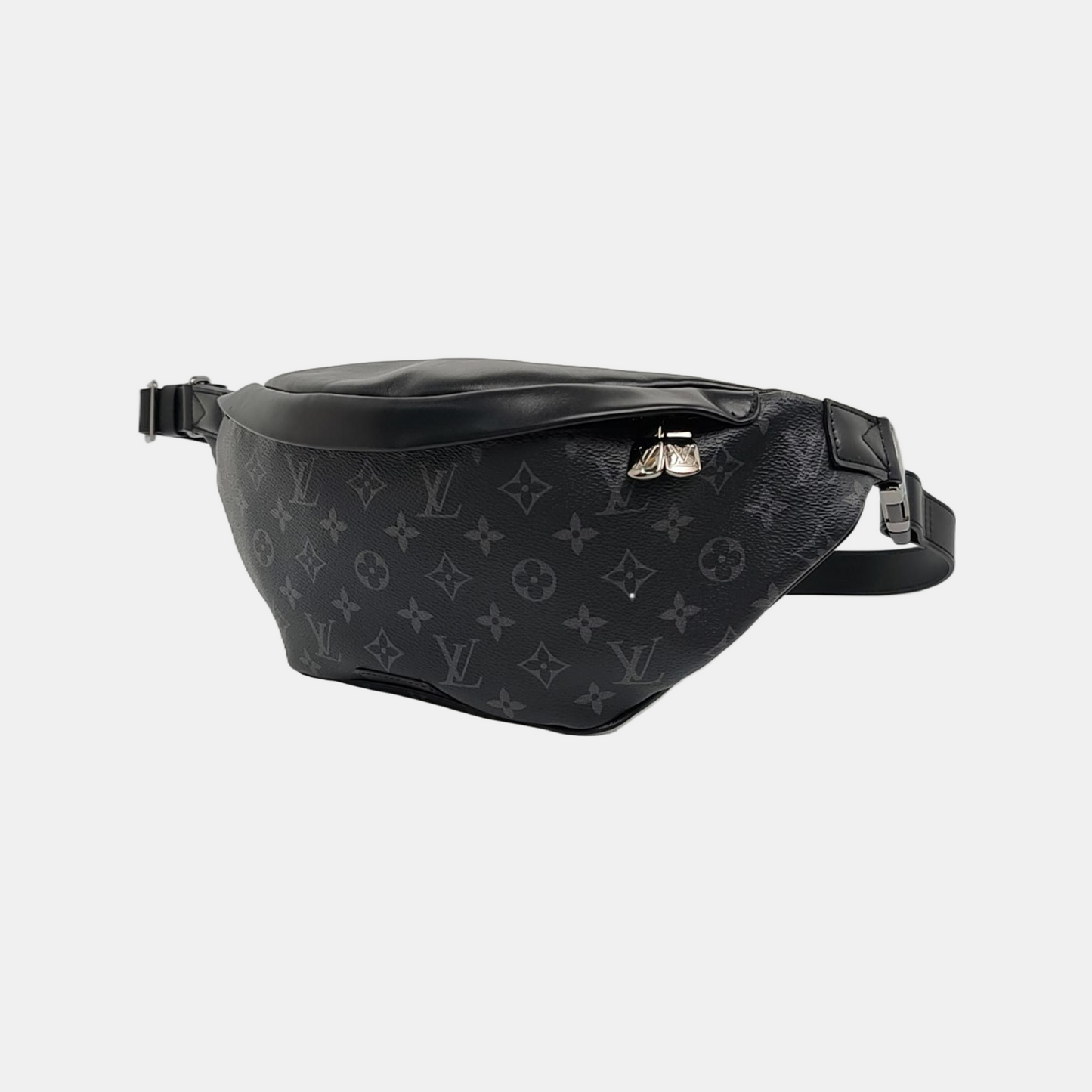 LOUIS VUITTON DISCOVERY Gray Coated Canvas Monogram Fanny Pack Crossbody Bag Chest Bag/Belt Bag Silver Hardware-(SKU)-956938229
