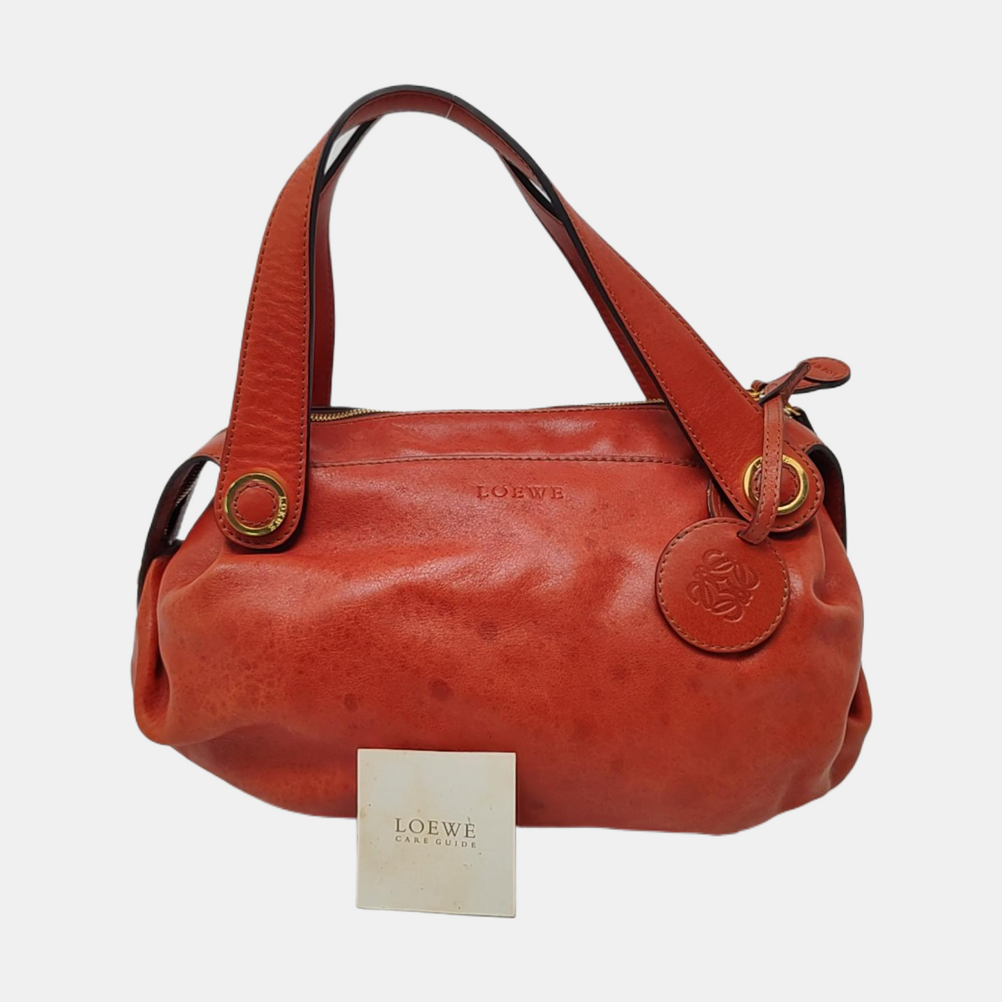 LOEWE Red Cowhide Tote Bag Golden hardware-(SKU)-957327869