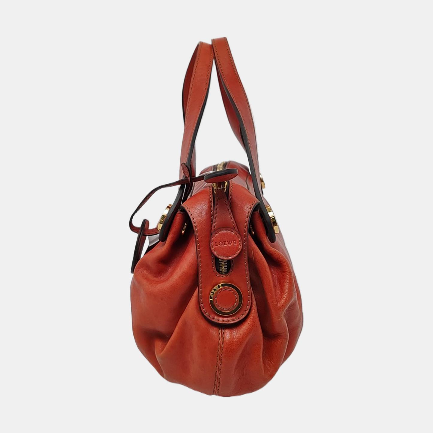 LOEWE Red Cowhide Tote Bag Golden hardware-(SKU)-957327869