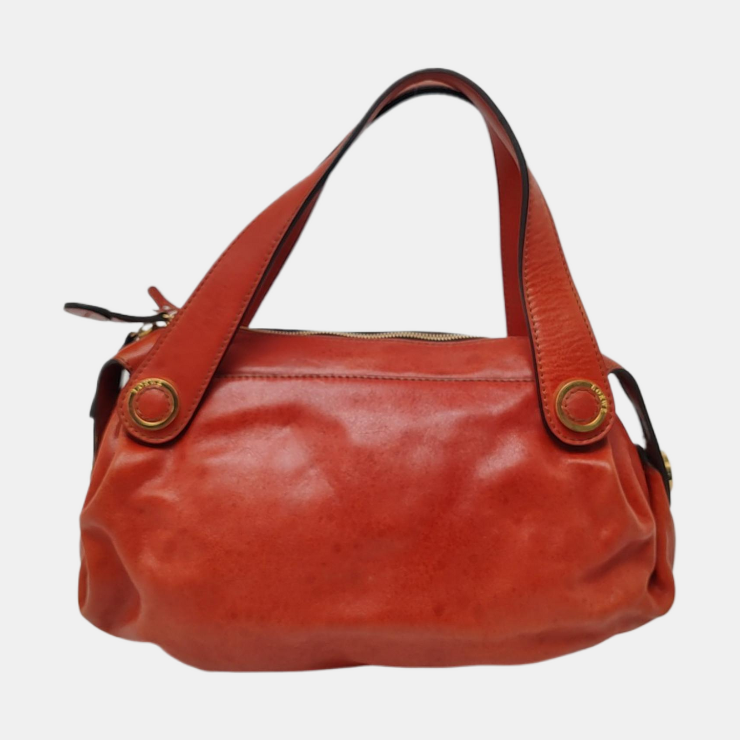 LOEWE Red Cowhide Tote Bag Golden hardware-(SKU)-957327869