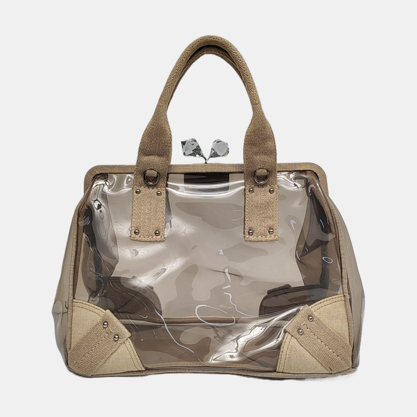 PRADA Transparent special material inlay handbag Silver Hardware Sub-bag-(SKU)-957328200