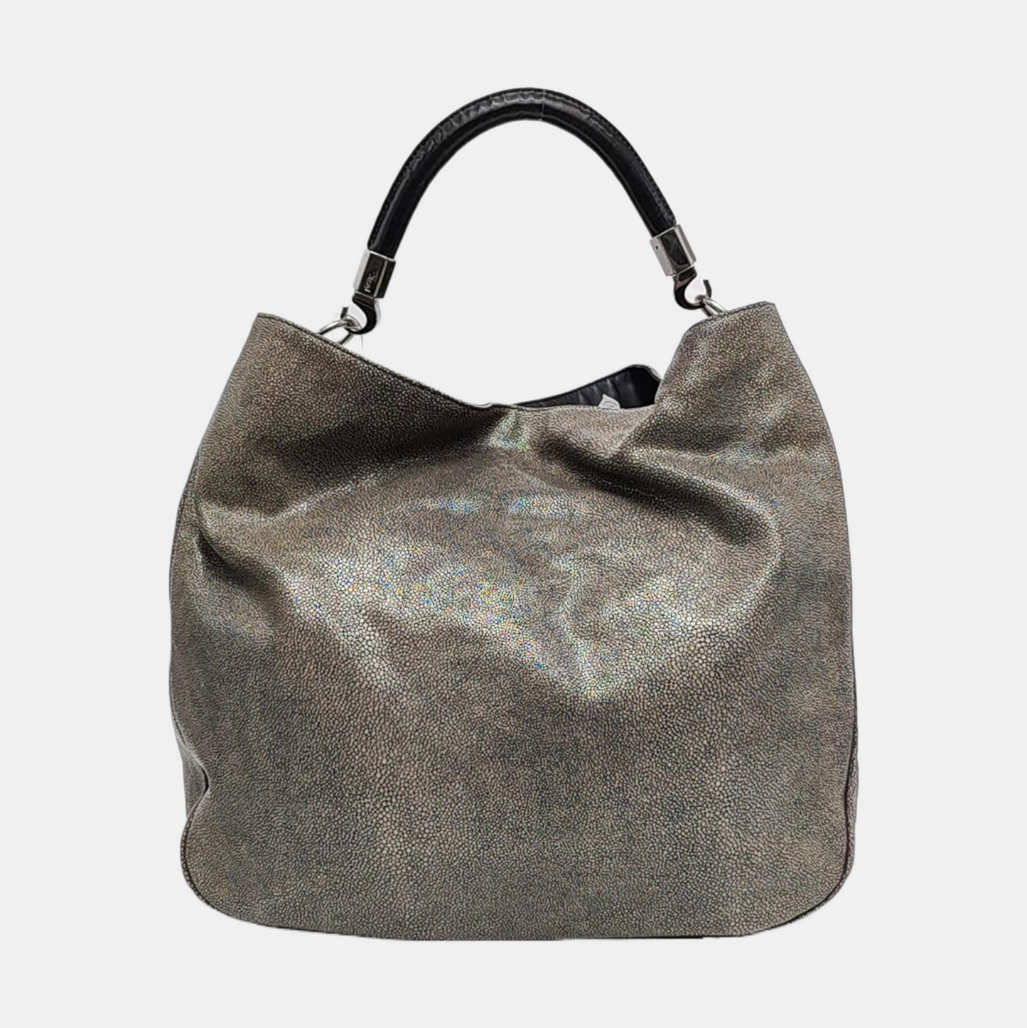 YSL ROADY Grey Cowhide Tote Bag Silver Hardware Removable shoulder strap-(SKU)-957328049